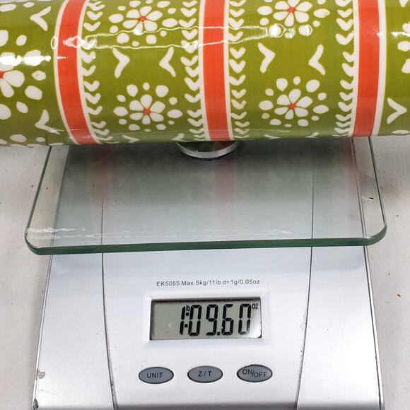 Anthropologie Ceramic Floral Folk Art Kitchen Rolling Pin Wood Handles Bloomcore - Picture 8 of 8